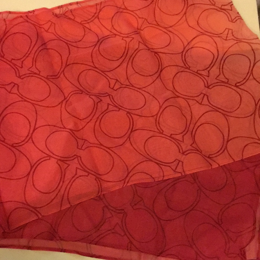 NWT Coach Sig Ombré coral scarf 97320
